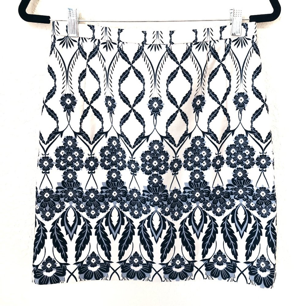 NWOT J. Crew Trellis Blue Floral Pencil Skirt 4